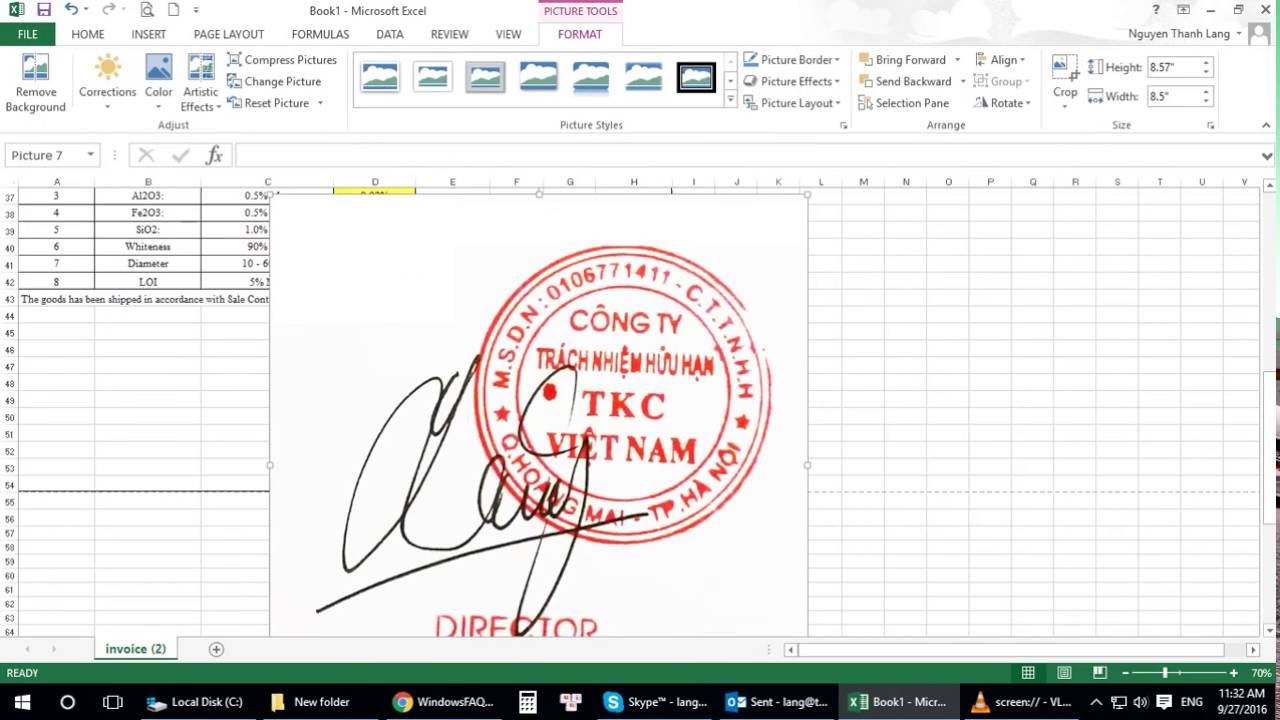 Cách tạo khung chữ ký trong Excel