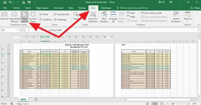 Các cách bỏ đường kẻ chia trang trong Excel