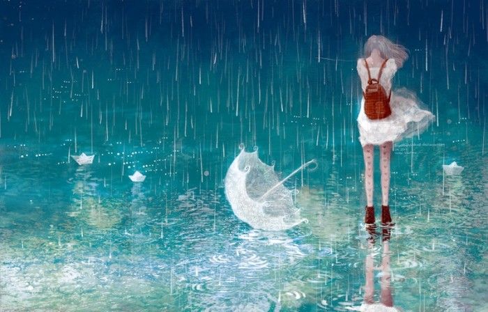 Bộ sưu tập ảnh anime khóc dưới mưa với nhiều cảnh tượng đẹp mắt