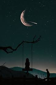 Hàng cây thấp thoáng trong những cánh đồng tối tăm, ánh trăng chỉ phủ lên một góc nhỏ của trời đêm. Cảnh đêm trăng buồn sẽ khiến bạn cảm nhận được sự lãng mạn và cô đơn.