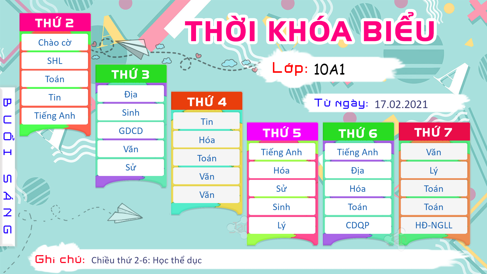 Tạo thời khóa biểu online