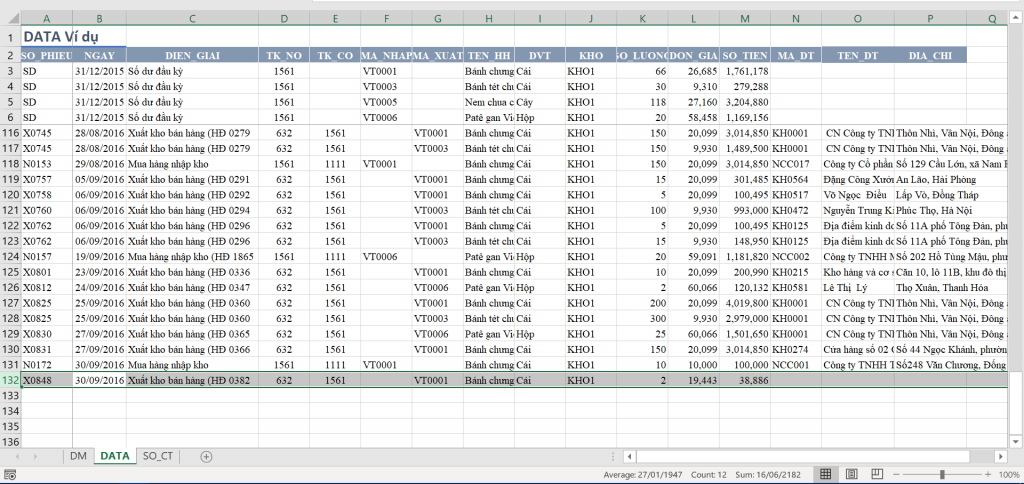 Cách tìm mã hàng trong Excel