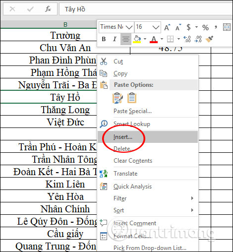 Cách thêm dòng trong 1 ô Excel