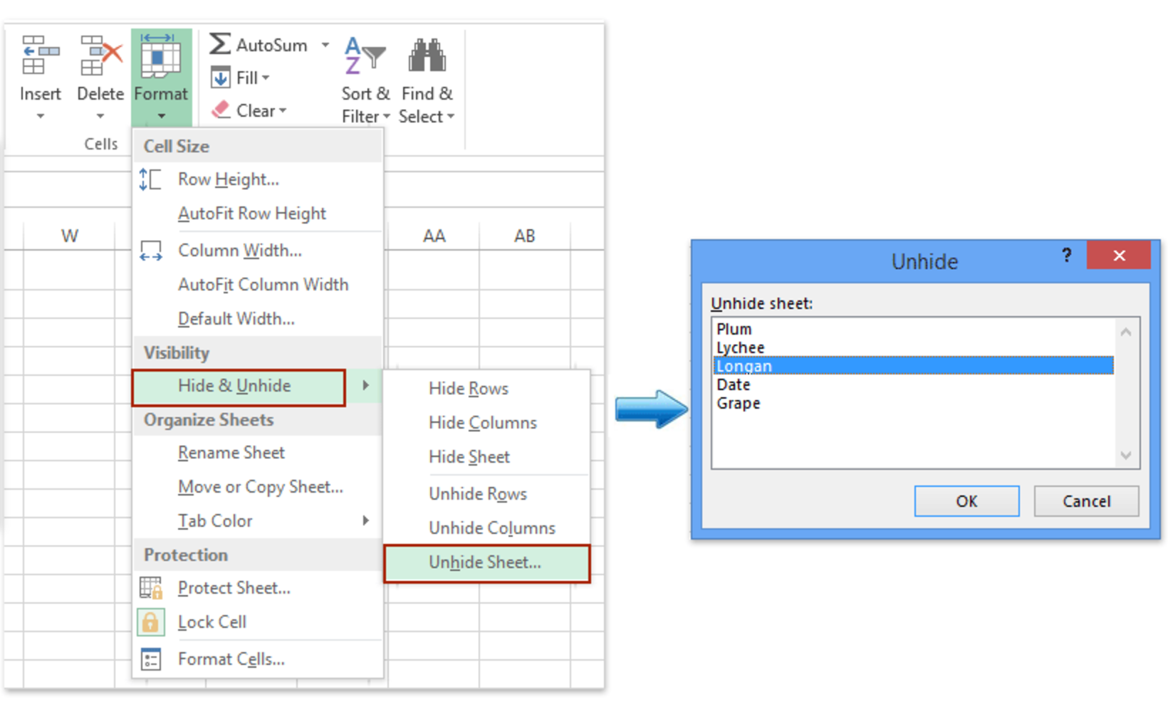 Cách ẩn sheet trong Excel