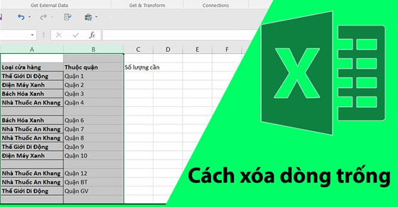 Cách xóa các dòng không có dữ liệu trong Excel