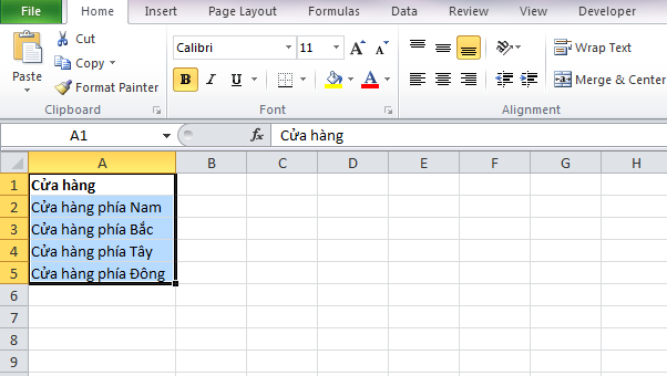 Căn chỉnh hàng cột trong Excel nhanh