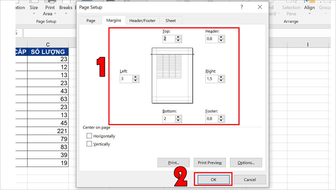 Cách chỉnh kích thước ô trong Excel theo cm