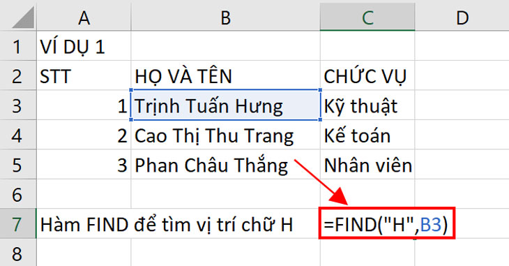 Hàm dò tìm chuỗi trong Excel