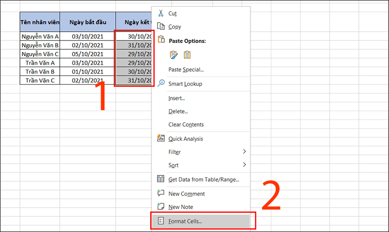 Cách hiển thị thứ ngày tháng năm trong Excel mặc định