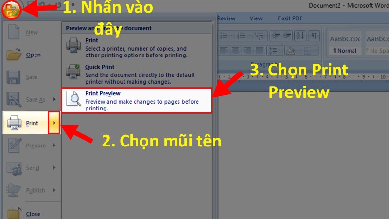 Trong Excel, lệnh nào dùng để xem trước khi in?