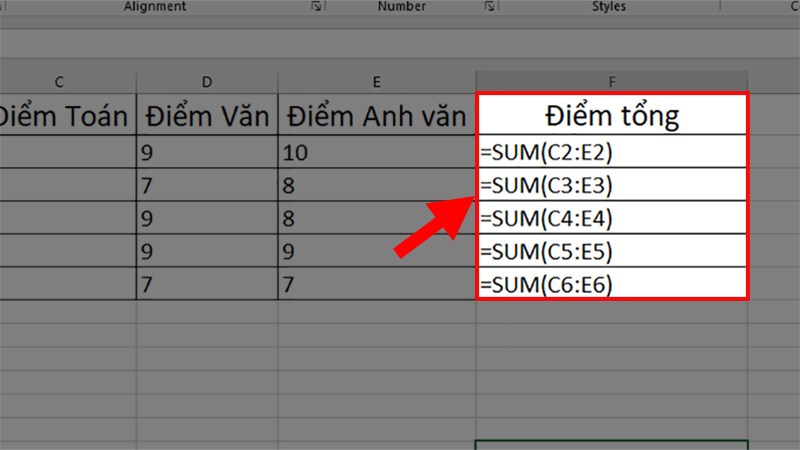 Hiện tất cả các công thức trong Excel