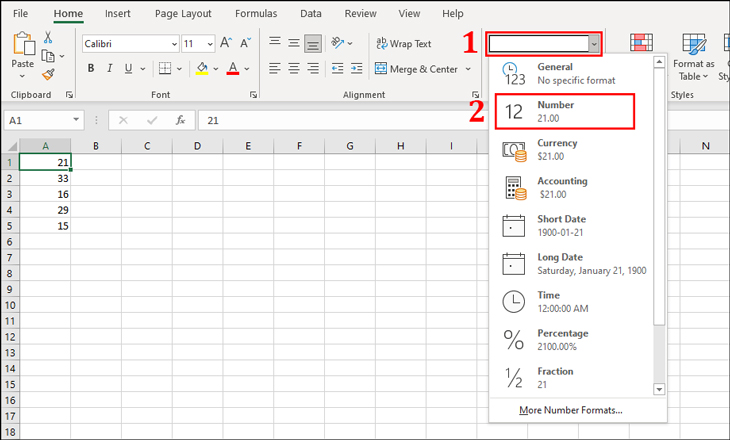 Định dạng số sau dấu phẩy trong Excel