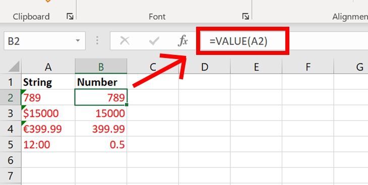 Hàm chuyển công thức thành số trong Excel