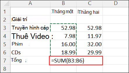 Tính tổng các số trong 1 ô Excel