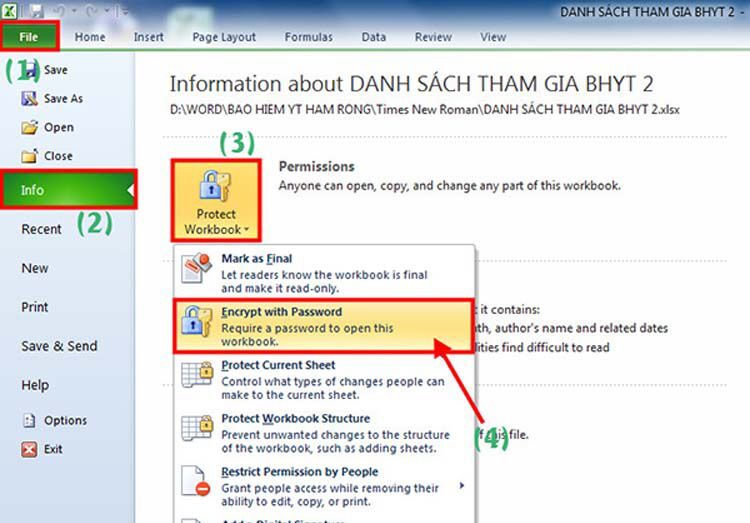 Cách đặt lại pass cho file Excel đã có mật khẩu