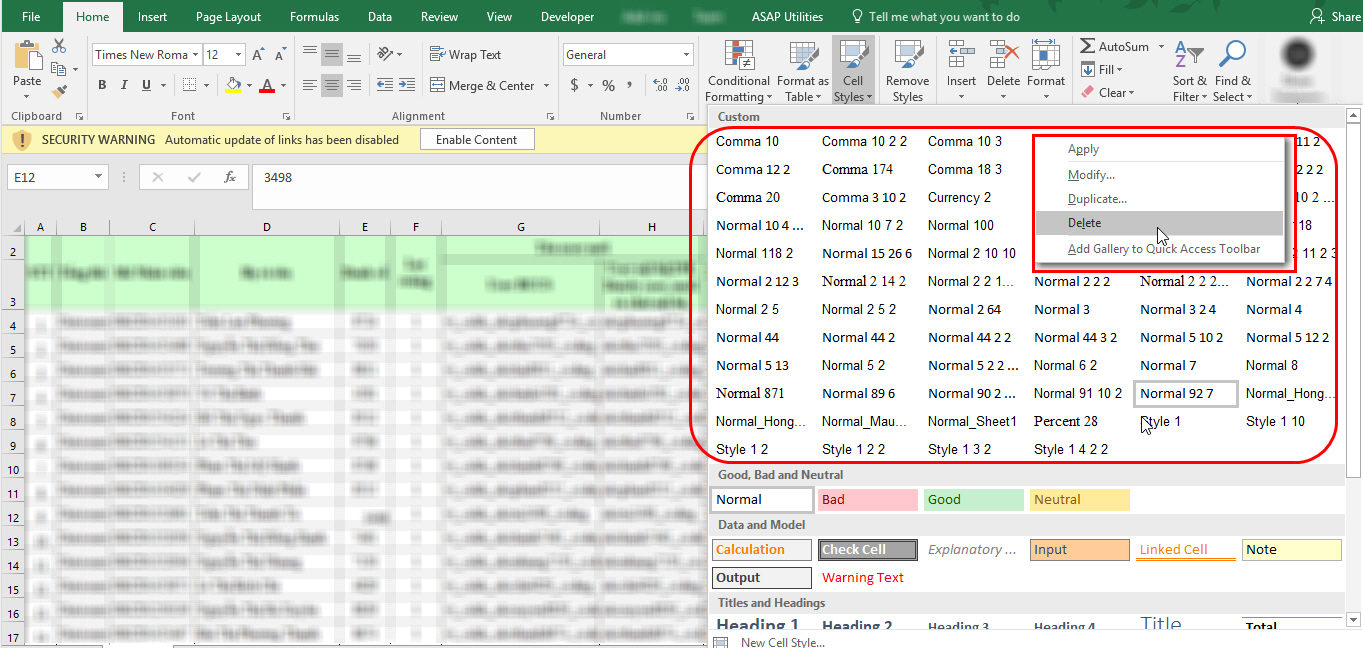 Giảm dung lượng file Excel bằng VBA