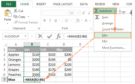 Cộng trong Excel bằng tính năng có sẵn 