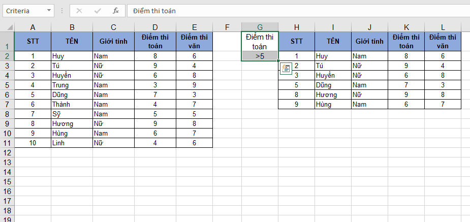 Cách trích xuất dữ liệu trong Excel