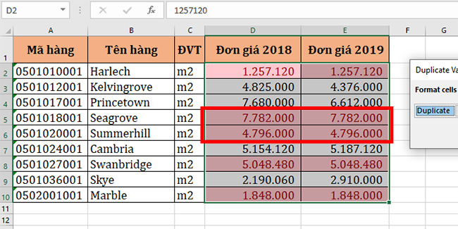 Cách sắp xếp màu sắc trong Excel