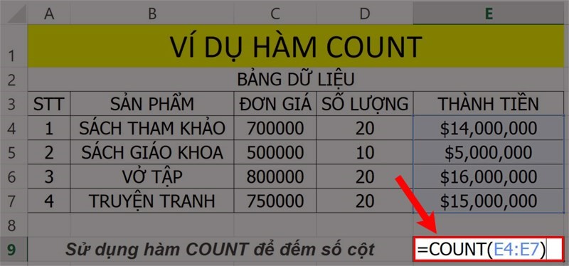 CÁCH ĐẾM SỐ Ô CHỨA GIÁ TRỊ CHUỖI TRONG EXCEL ĐƠN GIẢN, DỄ HIỂU