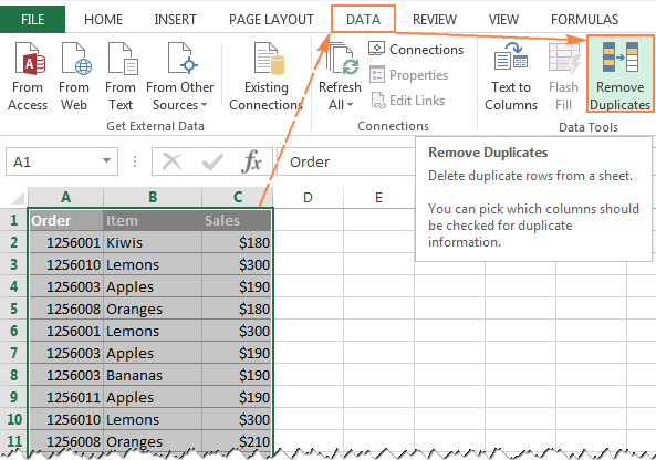 Cách tìm tên trùng trong Excel