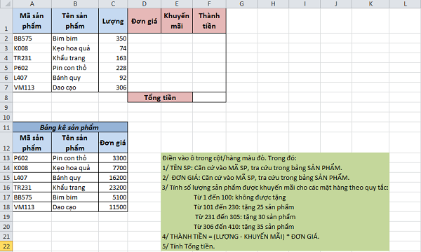 Cách tính thành tiền VND trong Excel