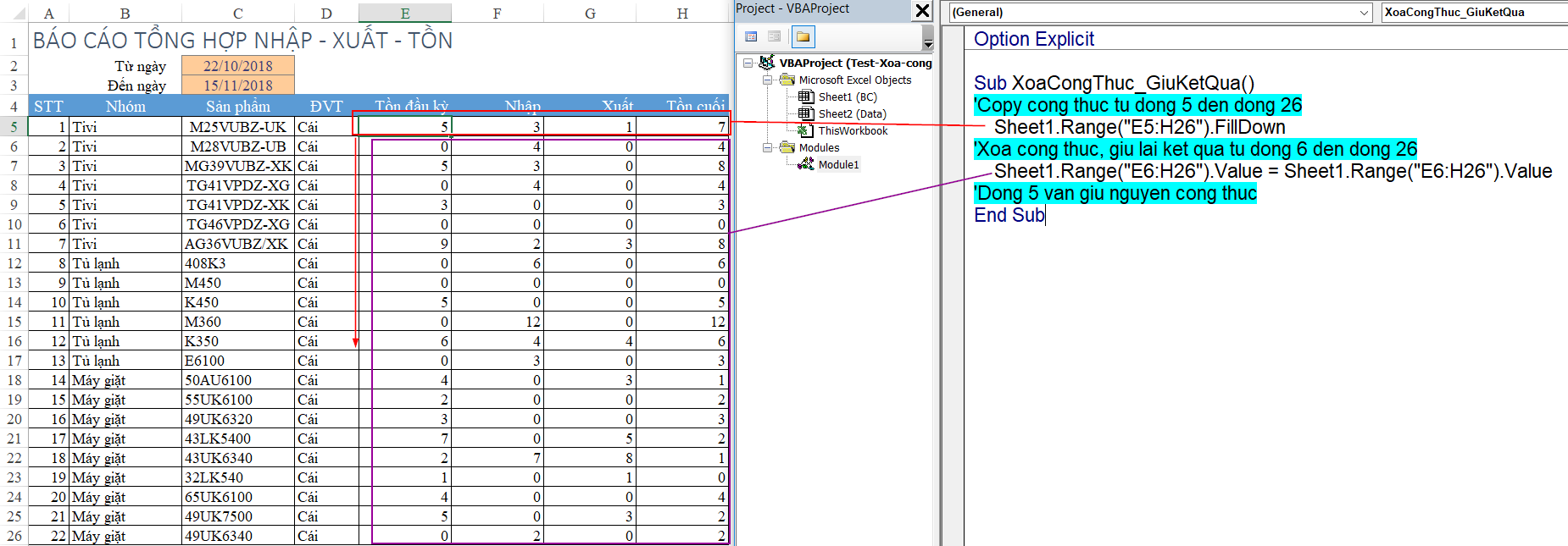 Lỗi không xóa được công thức trong Excel