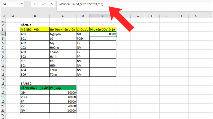 Cách tìm tên trùng trong Excel bằng hàm lấy dữ liệu trùng nhau trong Excel