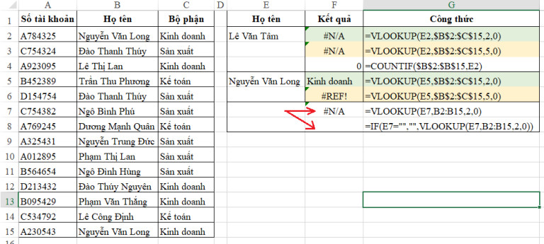 Nguyên nhân lỗi #N/A trong hàm SUM và cách khắc phục