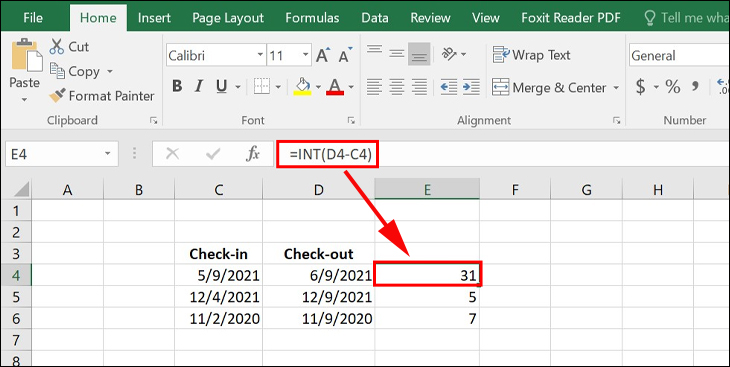 Cách sử dụng hàm INT trong Excel