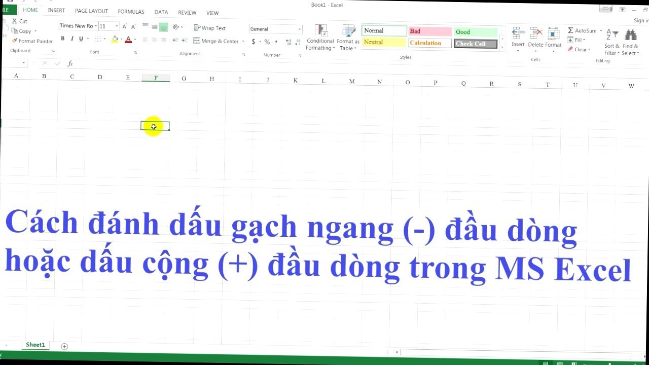 Một số cách gạch đầu dòng trong Excel