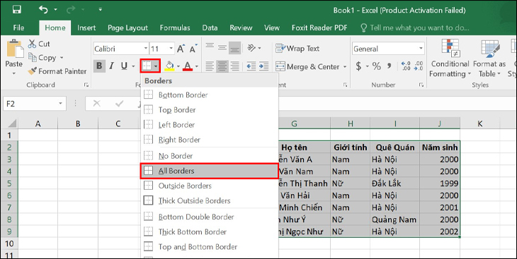 Cách tạo nhiều ô trong Excel