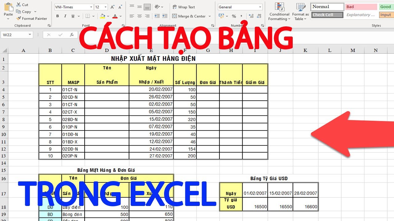 Cách kẻ khung trong Excel và cách tạo nhiều ô trong Excel