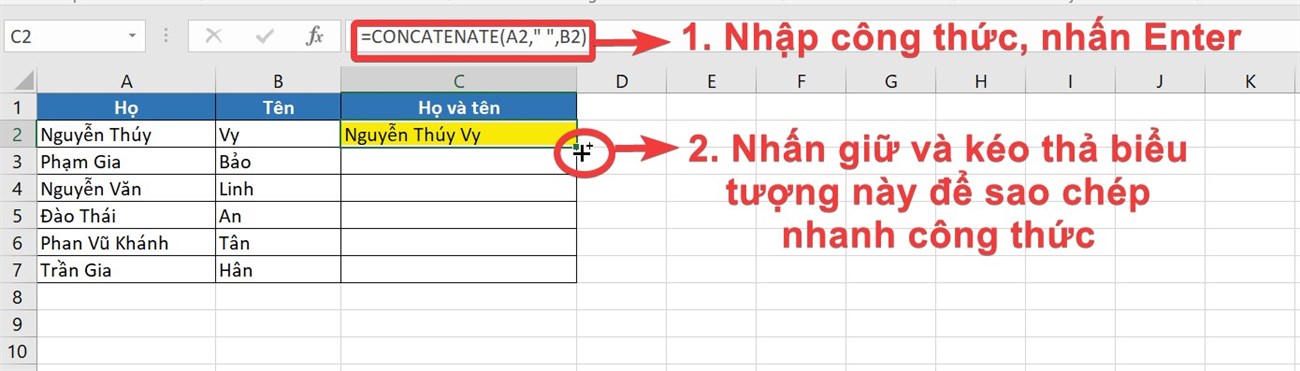 Cách chèn thêm nội dung trong Excel