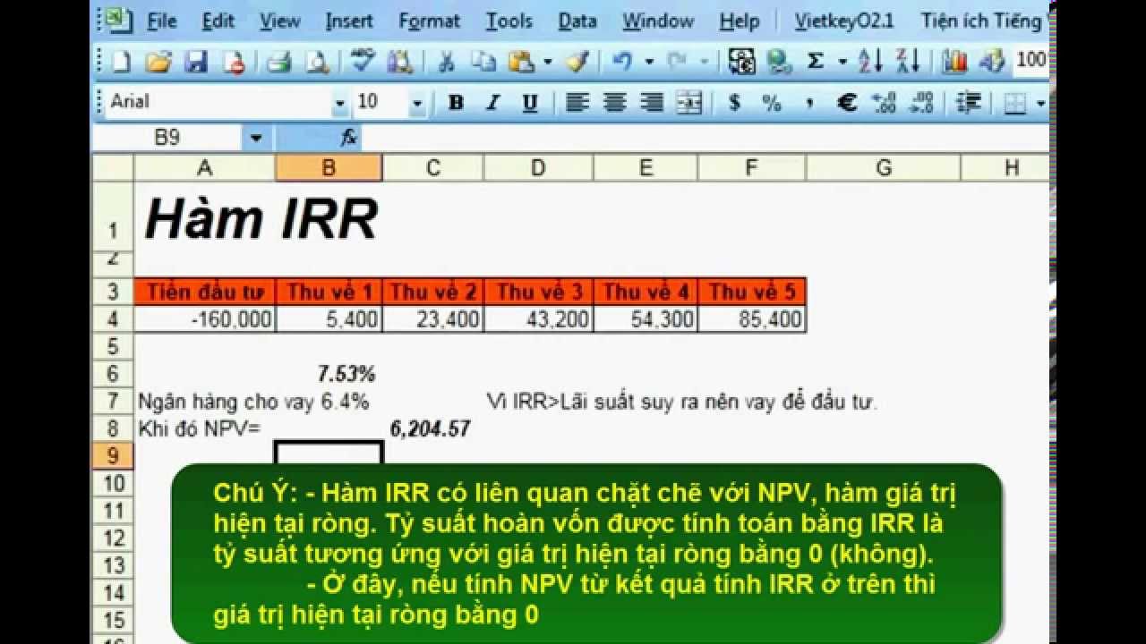 Cách tính IRR trong Excel siêu đơn giản và chính xác nhất!