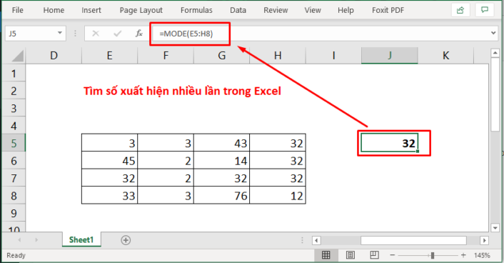 Hàm MODE trong Excel là gì? 