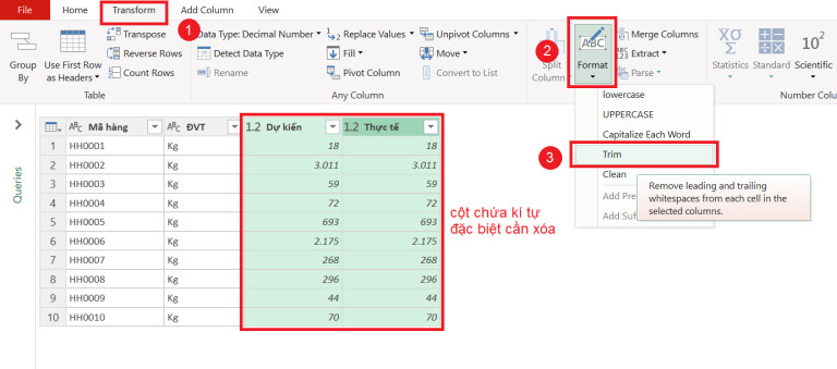 Cách dùng hàm di chuyển ký tự và lấy số trong Excel