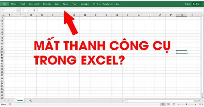 Lý do Thanh công cụ biến mất trong Excel