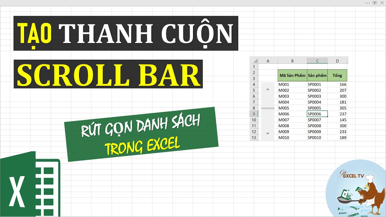 Cách thu gọn cột trong Excel và cách cuộn trang tính theo chiều dọc