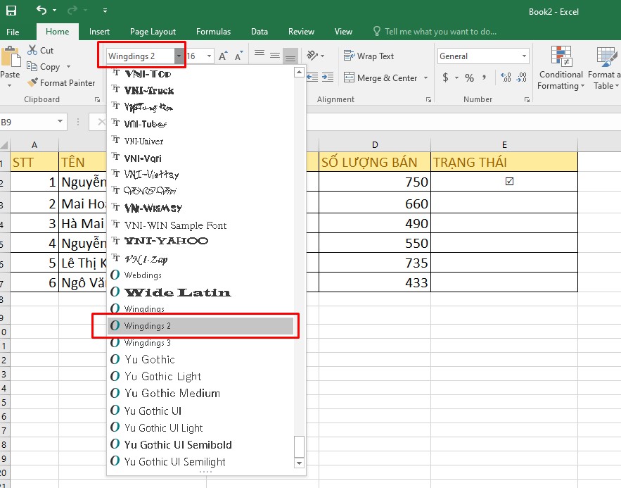 Cách bỏ dấu tích trong Excel