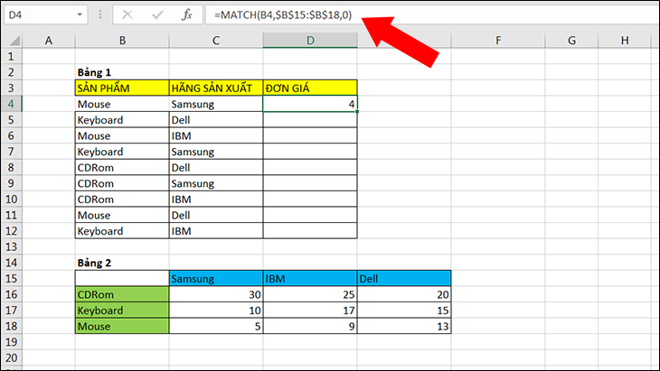 Cách để VLOOKUP giá trị lớn nhất tiếp theo