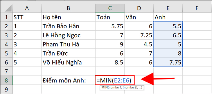 Cách tìm giá trị nhỏ nhất khác 0